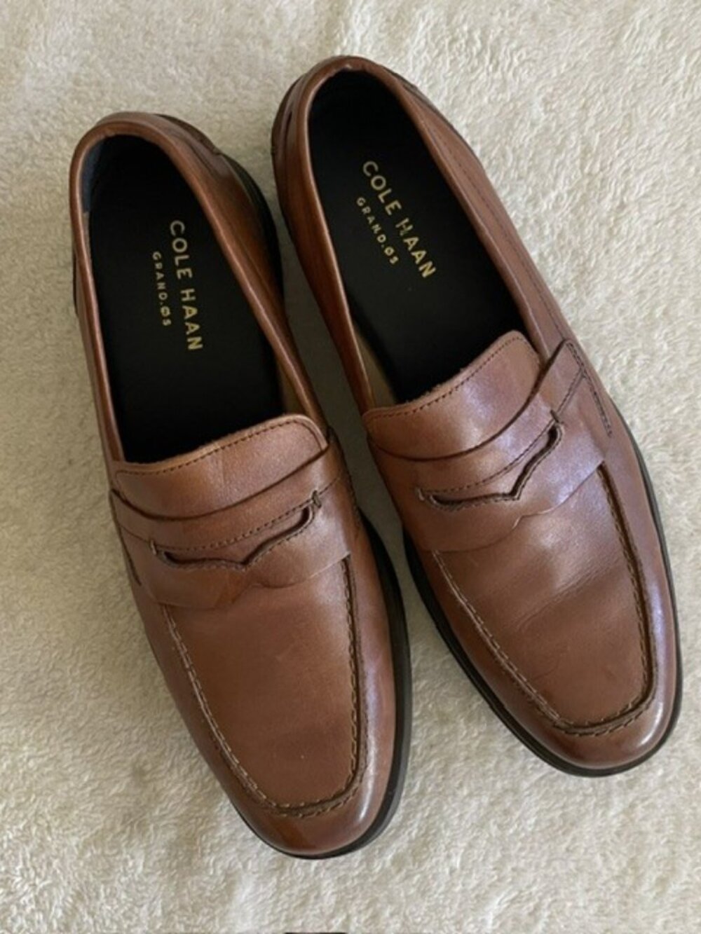 Cole Haan Grand OS Fleming Brown Leather Penny Loafers Men’s Size 8 M C27582